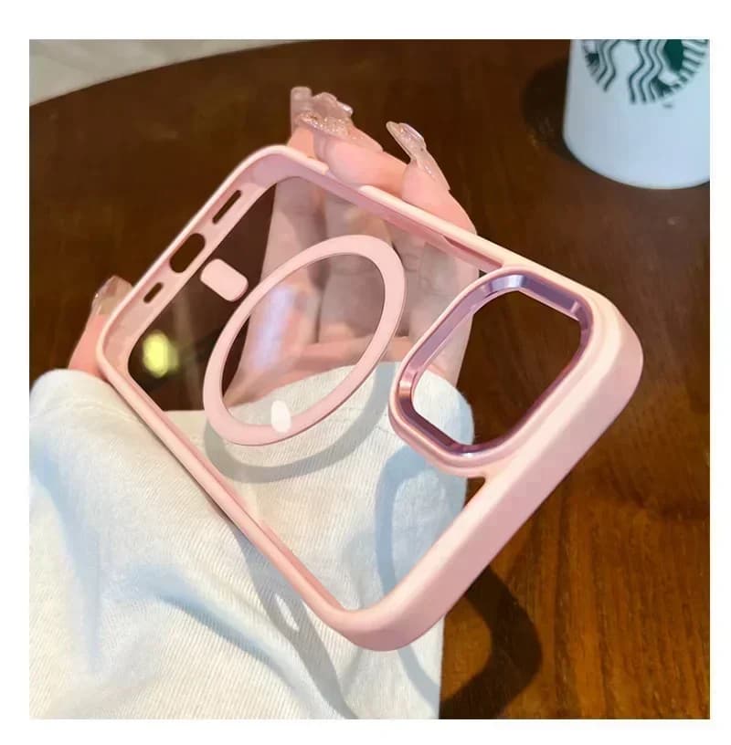 Magnetic Luxury Clear Armor For Magsafe Wireless Charging Case for iPhone 15 14 Plus 13 12 11 Pro Max Shockproof Bumper Cover