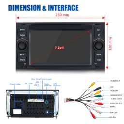 ESSGOO Android 15 4+64G Wireless CarPlay Android Auto Car Stereo For Ford Focus MK2 Tansit MK7 Car Multimedia Player