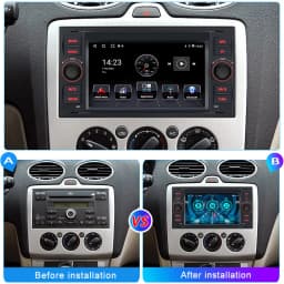 ESSGOO Android 15 4+64G Wireless CarPlay Android Auto Car Stereo For Ford Focus MK2 Tansit MK7 Car Multimedia Player