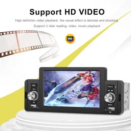 Podofo Carplay Android Auto Car Radio MP5 Player 5 Inch 1 Din Universal Multimedia Player HD Touch Screen BT FM