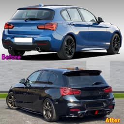 Rear Lip Diffuser Spoiler for BMW 1 Series M Sport F20 F21 M135i M140i 2015-2018 Bumper with Brake Light Gloss Black Accessories