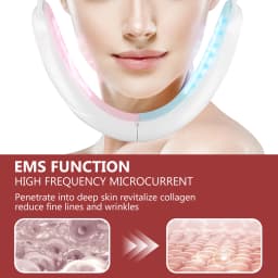Electric V-Face Shaping Massager, Jawline Trainer, 6 Modes, Red Light Lamp, Face Massager, Double Chin,Remove Red and Blue Light