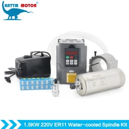 1.5kW ER11 220V water-cooled spindle motor 6-piece set (with 1.5KW HY inverter, etc.) for CNC engravers and milling machines