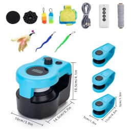 Remote Control Cat Race Toy Adjustable Speed,Automatic Cat String Chasing Toy DIY Custom Chase Route Cat Race Game,USB Rechargeable Interactive Cat Toy