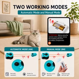 Remote Control Cat Race Toy Adjustable Speed,Automatic Cat String Chasing Toy DIY Custom Chase Route Cat Race Game,USB Rechargeable Interactive Cat Toy