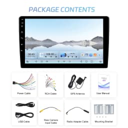 Podofo 4+64GB Wireless Carplay Android Auto Car Stereo Radio 8 Core Car Multimedia Player Mirror Link 9 Inch GPS BT FM RDS