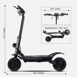 FREEBOY J30MAX 2025 E-Scooter 6000W Motor 60V38AH Battery Electric Scooter Max Speed 53MPH 11 Inch road Tires Max Range 60 Miles