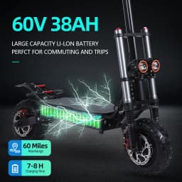 FREEBOY J30MAX 2025 E-Scooter 6000W Motor 60V38AH Battery Electric Scooter Max Speed 53MPH 11 Inch road Tires Max Range 60 Miles