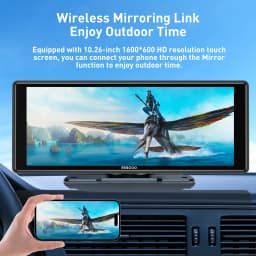 ESSGOO 10.26" portable universal For RVs Trucks SUVs car stereo Radio Tourscreen GPS WIFI carplay Android auto BT MIrror link FM