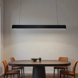 36W LED Pendant Light 120CM Modern Linear Ceiling Light Fixture 4000K Natural White Hanging Lamp for Dining Room & Office, Black