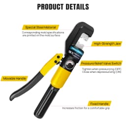 9 Sets 4-70mm² Hydraulic Pliers Pressure Crimping Tools DIY Cable Terminal Wiring Pliers Cordless Crimping Pliers with Gloves