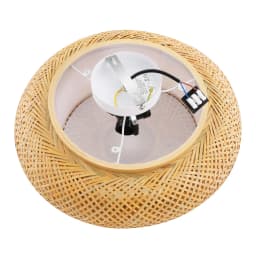 Handwoven Bamboo Rattan Ceiling Light Fixture, Modern Woven Flush Mount Pendant for Living Room Bedroom Kitchen, 3x E27