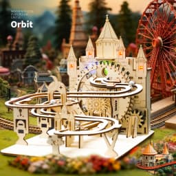 3D Wooden Puzzles For Adults Electric Marble Run With Colorful Lights Castle Building Mechanical Model Kits Brain Teaser Diy Han