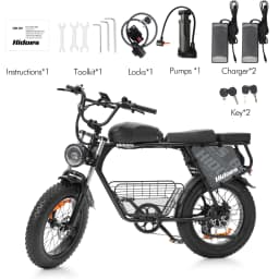 Hidoes B9 Electric Bike 750W Motor 48V33.8AH Battery 80-90km Range 7-Speed 20" Fat Tire Transmission Adult Electric Bicycle