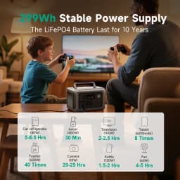 ALLPOWERS R600 LiFePO4 Battery Solar Generator 299Wh 600W Portable Power Station & Solar Panel 100W for Home Backup RV Camping