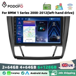 Podofo Car Android Radio Multimedia Player For BMW 1 Series E81 E82 E87 E88 2004 - 2012 Autoradio 2 Din WIFI GPS Player