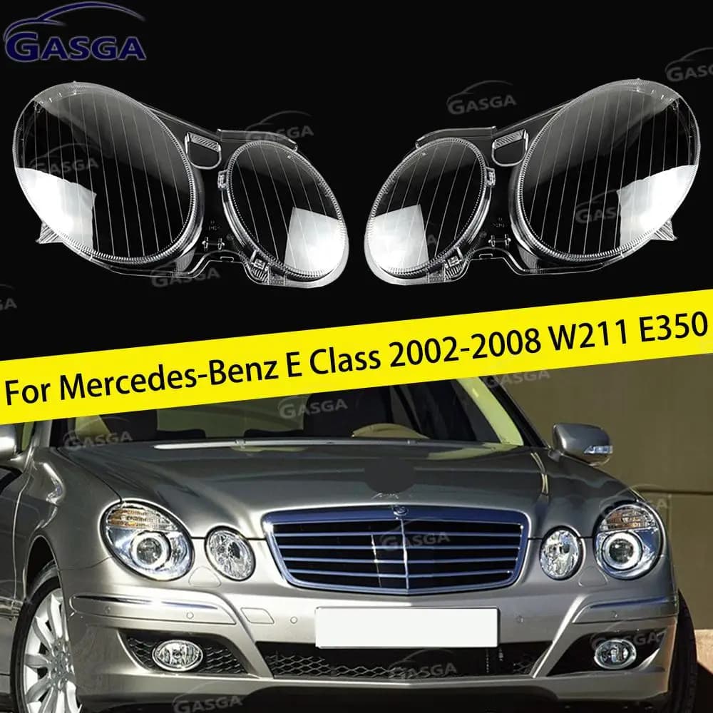 For Benz W211 E240 E200 E350 E280 E300 2002-2008 Car Headlight Glass Car Headlight Lens Glass Cover Lamp Shell Pair