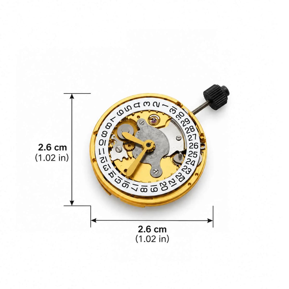 For ETA 2824 Movement Replacement Mechanical Automatic Self-Winding Movement 3-Hand Date Display Golden Watch Repair Part