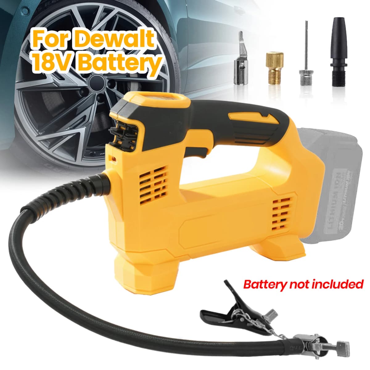 Makita-style 18V Cordless Electric Air Pump Portable (120 PSI) for Car Tires Inflator Electric Motorcycle Pump (No Battery)