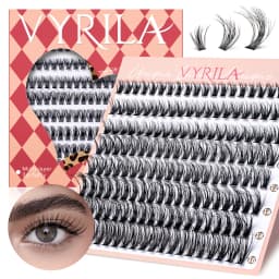 VYRILA Cluster Lashes Fluffy Soft And Easy String False Eyelashes 0.1mm Ultra-thin Band Natural Eyelash Extension Bundle Makeup