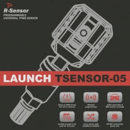 LAUNCH X431 TSENSOR-05S RF TPMS Sensor (Overseas Configuration with Adjustable Angle Sandblasted Silver Aluminum)