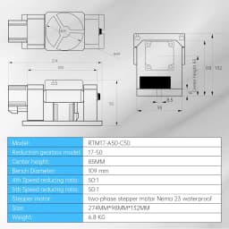 【EU Stock】CNC Router Machine A Rotary Indexer Table 4th & 5th Rotational Axis & 2-Phase Stepper Motor, Harmonic Gearbox