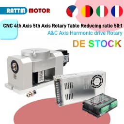 【EU Stock】CNC Router Machine A Rotary Indexer Table 4th & 5th Rotational Axis & 2-Phase Stepper Motor, Harmonic Gearbox