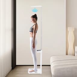 White Aluminum Digital Medical Scale,Ultrasonic Height and Weight Scale Body Fat Measuring Instrument for Hospitals,Home