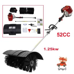 52cc 2 Stroke Gas Power Brush Broom, Handheld Power Cleaner Sweeper Grass Sweeper Cleaning Tool, for Grooming Lawns On Farms