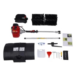 52cc 2 Stroke Gas Power Brush Broom, Handheld Power Cleaner Sweeper Grass Sweeper Cleaning Tool, for Grooming Lawns On Farms