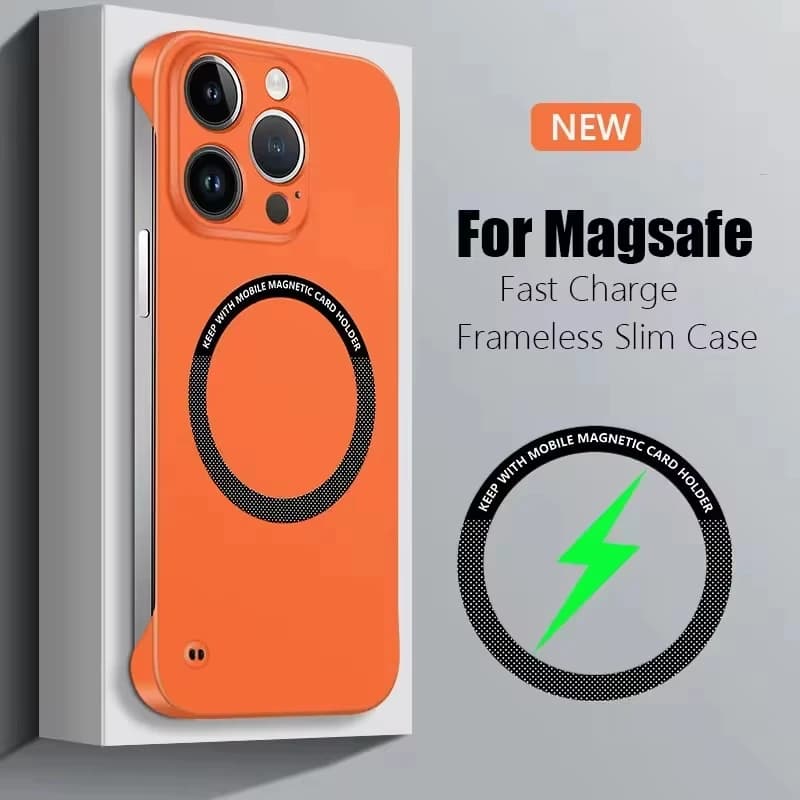 Ultra Thin Hard PC Magnetic Frameless Case For Magsafe iPhone 16 15 14 Pro Max 11 12 13 16 Pro Max Matte Color Solid Phone Cover
