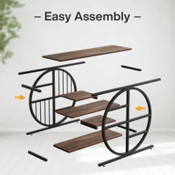 Tribesigns 39" Entryway Console Table with Circle Base and Storage Shelves for Living Room, Hallway, Foyer