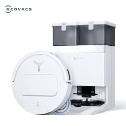 ECOVACS DEEBOT T50 PRO OMNI Robot Vacuum Cleaner Extend Side Brush and Mop 15,000Pa 75℃ Hot Water Mop Washing AIVI 3D 3.0, White