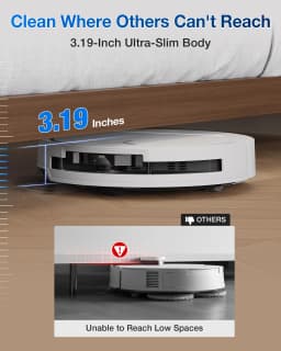 ECOVACS DEEBOT T50 PRO OMNI Robot Vacuum Cleaner Extend Side Brush and Mop 15,000Pa 75℃ Hot Water Mop Washing AIVI 3D 3.0, White