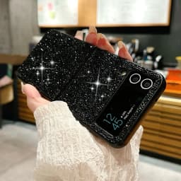 Luxury Sparkling Diamond Rhinestones Phone Case For Samsung Galaxy Z Flip 6 5 4 3 5G Ultra Thin Shockproof Protection Soft Cover