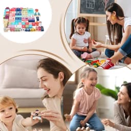 City Building Blocks Educational Kids Stacking Blocks Portable Scene Bricks Set Cute Assembly Toys Enhance for Develop Hands-On