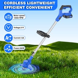 21V Cordless Weed Wacker,Battery Powered Weed Wacker 3 in 1 Rechargeable Weed Wacker Electric for Lawn Garden Yard,Blue
