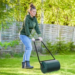Outdoor 30 L Garden Lawn Roller Heavy Duty Rolling Grass Roller Handle
