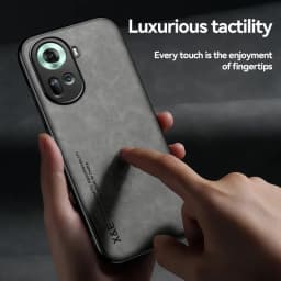 Reno11F 5G Case Built in Metal Plate Magnetic Car Holder Leather Phone Cases For OPPO Reno11 F Reno 11F 11 F 5G Back Soft Cover