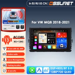Carplay 4G 9" Car Radio Android for VW MQB Polo Plus T-Cross Zoals T-Kruis T-Roc Tharu Sagitar Multimedia Player GPS 2Din Stereo