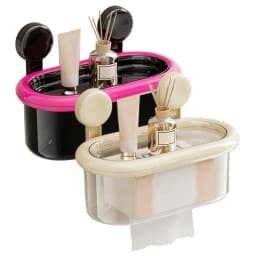 Suction Cup Tissue Box Large Capacity Wipes Holder No-Drilling Paper Towel Dispenser Multifunctional Bathroom Organizer Space