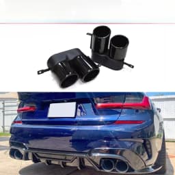Exhaust Tips Tailpipes for BMW 3 Series G20 G21 G28 330i M340i Rear Diffuser Dual Outlet M Performance Muffler Tip Nozzle