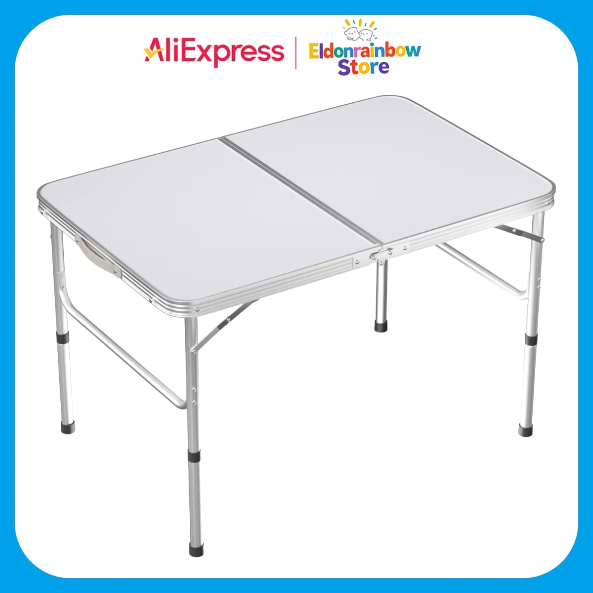 3FT/90cm Folding Table Lightweight Portable Camping Table, Non-Slip Rubber feet , Premium Quality Steel Aluminium Foldable Table