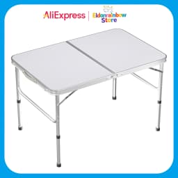 3FT/90cm Folding Table Lightweight Portable Camping Table, Non-Slip Rubber feet , Premium Quality Steel Aluminium Foldable Table