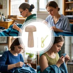 Darning Mushroom For Socks Wooden Darning Mushroom Sewing Machine With Strong Handle & Gradual Curvature Cute Sewing Tool