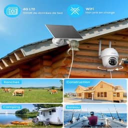 ieGeek 4G 2K HD LTE Wireless Outdoor Solar Surveillance Camera, SIM Card without WiFi, Night Vision, AI Analysis System/Cloud
