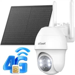 ieGeek 4G 2K HD LTE Wireless Outdoor Solar Surveillance Camera, SIM Card without WiFi, Night Vision, AI Analysis System/Cloud