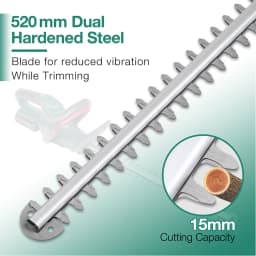 20V Cordless Hedge Trimmer Pruning Shear Garden Tool Set 2.0Ah Battery Cutting Length 520MM Tooth Spacing 15MM POSENPRO