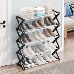 3/4/5-layer modern foldable simple metal shoe rack entrance door shoe cabinet free installation dormitory home shoe storage