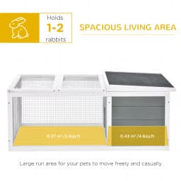 PawHut Rabbit Hutch Animal Cage Pet Run Cover, with Water-resistant Asphalt Roof